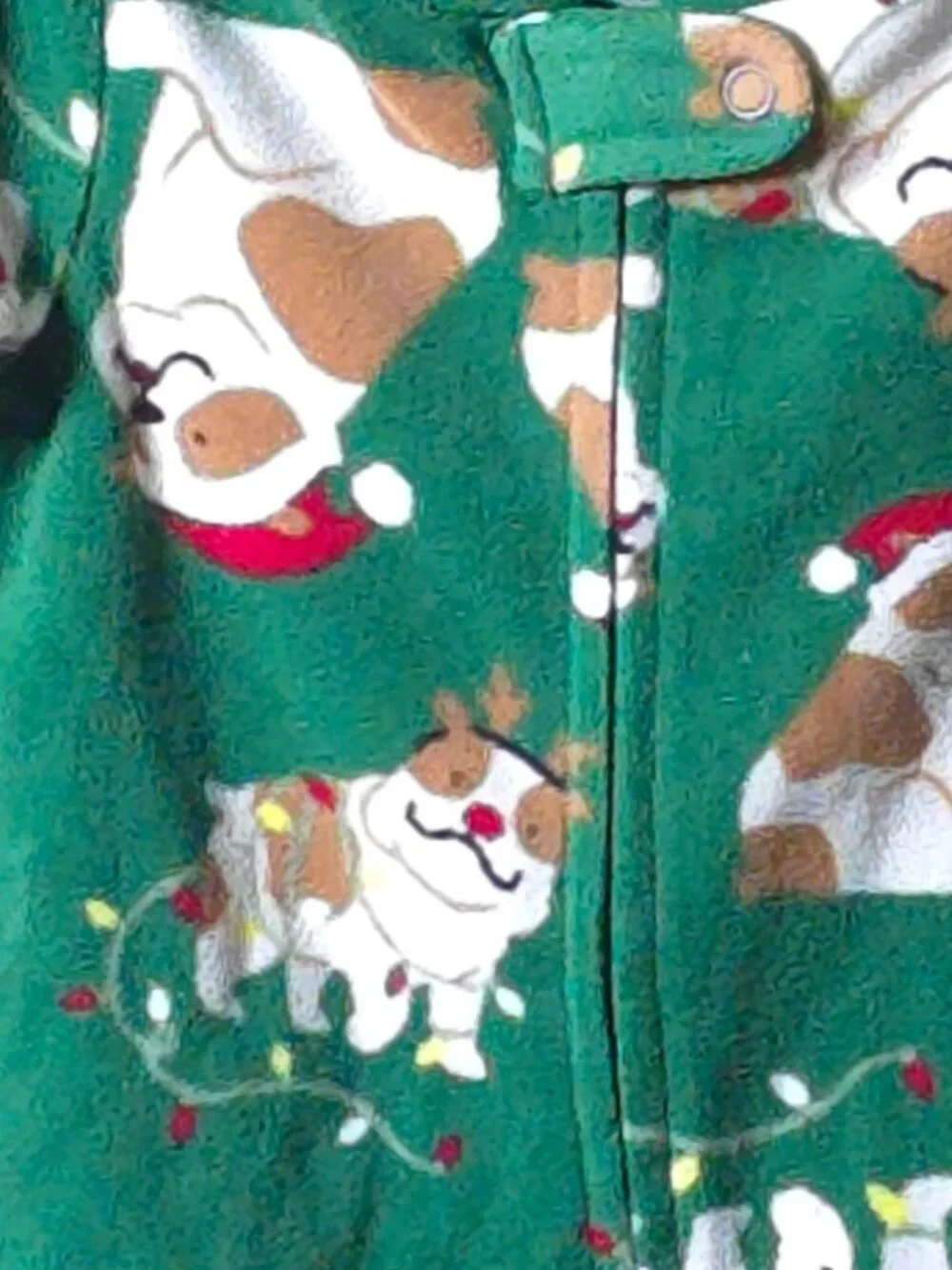 Carter’s Bulldog Christmas Footie Pajamas 3-6M Green Holiday Sleeper Baby